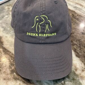 Drunk Elephant Dark Gray Hat with Neon Green Logo GUC